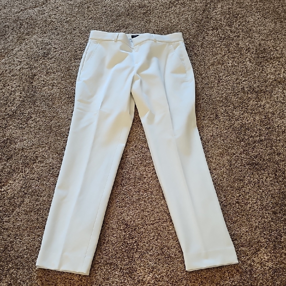 Banana Republic Women's White Straight-Leg Dress Pants